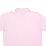 TOMMY HILFIGER Mens Pink Short Sleeve Plain Polo Shirt L Casual Cotton Blend