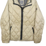 GEOX Womens Beige Quilt Jacket UK 10 Polyester Hooded Zip Lightweight Casual