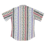 WRANGLER Mens White & Patterned Geometric Print Shirt XL Casual Cotton Blend