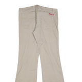DICKIES Womens Beige Regular Fit Flared Leg Trousers W30 L32 Cotton Blend Zip