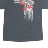 GILDAN Mens Grey Bud Walberg 55 Graphic T-Shirt L Short Sleeve Crew Neck Racing
