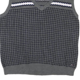TOMMY HILFIGER Womens Grey Patterned Cotton Blend Sleeveless V-Neck Jumper XL