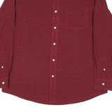TOMMY HILFIGER Mens Red Cotton Blend Shirt L Classic Check Button-Down Collar