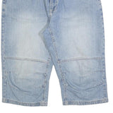 LIVERGY Mens Shorts Blue Denim Casual L W36 Cotton Blend Relaxed Fit