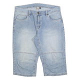 LIVERGY Mens Shorts Blue Denim Casual L W36 Cotton Blend Relaxed Fit