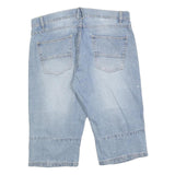 LIVERGY Mens Shorts Blue Denim Casual L W36 Cotton Blend Relaxed Fit