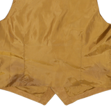 Mens Beige Leather Button Jacket L Suede Waistcoat Plain Classic Stylish