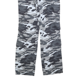 NODAM Womens Regular Fit Grey Camouflage Cotton Blend Zip Trousers W28 L32