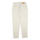 LEGENDS Womens Cotton Blend Cream Regular Fit Straight Leg Trousers W30 L30