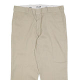 DICKIES Mens Cotton Blend Beige Regular Fit Straight Leg Trousers W38 L25