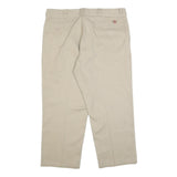 DICKIES Mens Cotton Blend Beige Regular Fit Straight Leg Trousers W38 L25