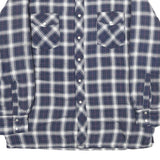 WRANGLER Mens Blue & White Plaid Button Jacket L Cotton Blend Casual Outerwear