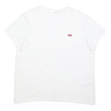 LEVI'S Womens White Graphic T-Shirt XL Short Sleeve Crew Neck Logo Patch