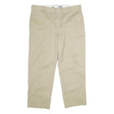 DICKIES Mens Classic Beige Polyester Blend Trousers W40 L30 Workwear Straight