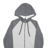 REEBOK Womens Grey & Yellow Full Zip Hoodie M Cotton Blend Casual Sportswear