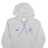 ADIDAS Womens Grey Boston Marathon Pullover Hoodie S Cotton Blend Lightweight