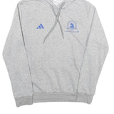 ADIDAS Womens Grey Boston Marathon Pullover Hoodie S Cotton Blend Lightweight