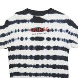 GUESS Mens Black & White Tie Dye T-Shirt S Short Sleeve Crew Neck Cotton Blend