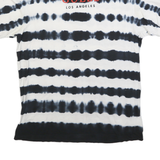 GUESS Mens Black & White Tie Dye T-Shirt S Short Sleeve Crew Neck Cotton Blend