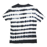 GUESS Mens Black & White Tie Dye T-Shirt S Short Sleeve Crew Neck Cotton Blend