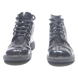 KICKERS Womens Black Leather Ankle Boots UK 8 Stylish Comfortable Lace-Up