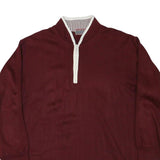 SPORTING Mens Maroon Collared L Quarter Zip Sweatshirt With White Stripes