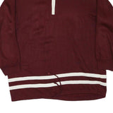 SPORTING Mens Maroon Collared L Quarter Zip Sweatshirt With White Stripes