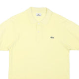 LACOSTE Mens Yellow Cotton Blend Short Sleeve Plain S Polo Shirt Classic Fit