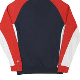 CHAMPION Mens Red & Navy Colourblock Pullover Hoodie M Sportswear Sweatshirt
