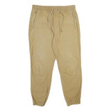 JOHN ADAMS Mens Cotton Beige Regular Drawstring Casual Trousers W34 L30 Relaxed