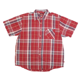 WRANGLER Mens Red Plaid Shirt XL Cotton Blend Casual Button Shirt Pocket
