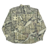 Mens Green Camouflage Cotton Shirt 2XL Long Sleeve Button Pocket Outdoor Style