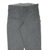 Mens Regular Fit Grey Cotton Blend Button Closure Trousers W40 L28 Workwear