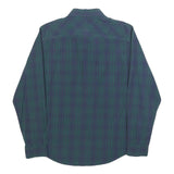 TIMBERLAND Mens Blue Green Check Shirt L Casual Cotton Blend Button Shirt