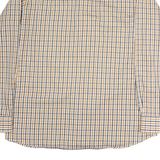 RENATO CAVALI Mens Beige Check Shirt XL Cotton Long Sleeve Button Collar