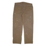 DICKIES Mens Cotton Blend Brown Regular Straight Trousers W38 L32 Workwear