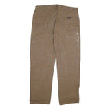 DICKIES Mens Cotton Blend Brown Regular Straight Trousers W38 L32 Workwear
