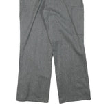 Mens Cotton Blend Grey Regular Fit Button Closure Trousers W34 L29 Casual