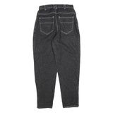 IN FASHION Womens Jeans Black Regular Tapered Denim Medium W26 L28 Button Detail