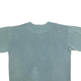 Womens Blue Cotton Blend Oversized Lace Up Crew Neck Plain 2XL Top Casual