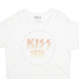 KISS Mens White 1976 Graphic T-Shirt L Short Sleeve Crew Neck Rock Band