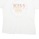 KISS Mens White 1976 Graphic T-Shirt L Short Sleeve Crew Neck Rock Band