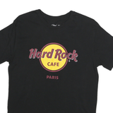 HARD ROCK CAFE Mens Black Paris Graphic T-Shirt S Short Sleeve Crew Neck Classic