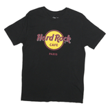 HARD ROCK CAFE Mens Black Paris Graphic T-Shirt S Short Sleeve Crew Neck Classic
