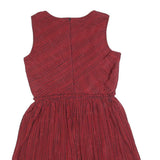 DKNY Womens Red & Black Sleeveless Fit & Flare Polyester Blend Mini Dress M