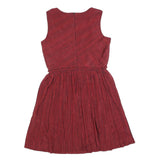 DKNY Womens Red & Black Sleeveless Fit & Flare Polyester Blend Mini Dress M