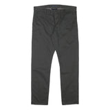 DOCKERS Mens Slim Black Cotton Blend Slim Straight Trousers W35 L30 Casual Smart