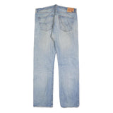 LEVI'S 501 Mens Jeans Blue Regular Straight Denim Light W38 L34 Button Closure