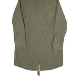 TOMMY HILFIGER Womens Green Cotton Blend Outdoor Jacket M Zip Hooded Lightweight
