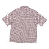 TIMBERLAND Mens Red & White Checked Short Sleeve Shirt L Cotton Blend Casual